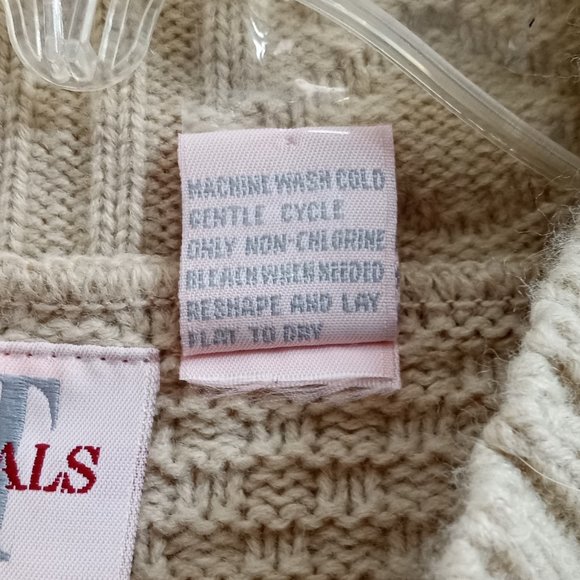 Liz Thomas LT Casuals Women's Size Large Embroidered Acrylic Tan Sweater - Picture 7 of 10